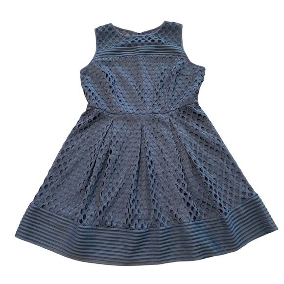 Lane Bryant Crochet Lace Overlay Dress Lined Classic A Line Blue Women's Plus 18 - Picture 3 of 14